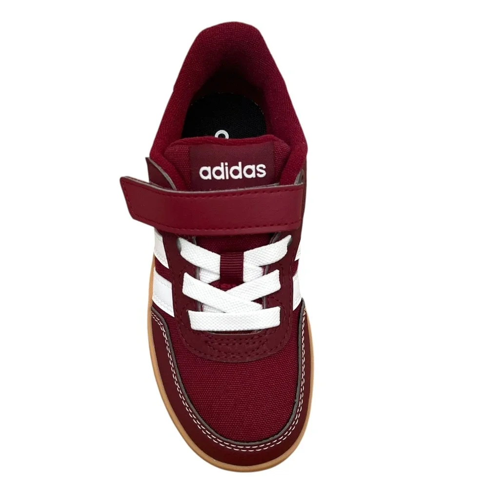 Adidas Little Boys Breakbase C Slip-on Shoes Size 13 Collegiate Burgundy White